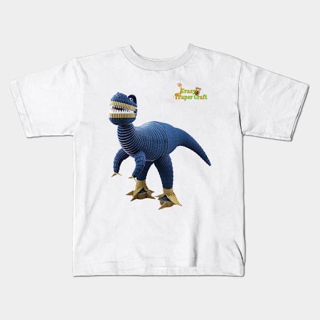 T-Rex Kids T-Shirt by CrazyPaperCraft